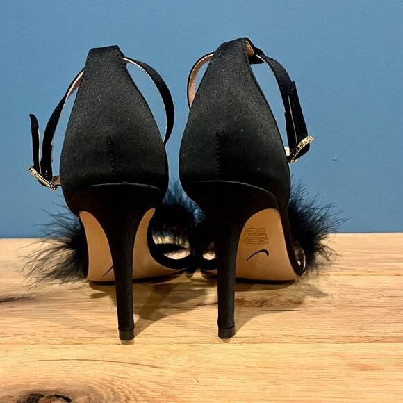 J. Crew Collection Rylie feather strap heels BS879 black shoes 7 - Picture 4 of 6
